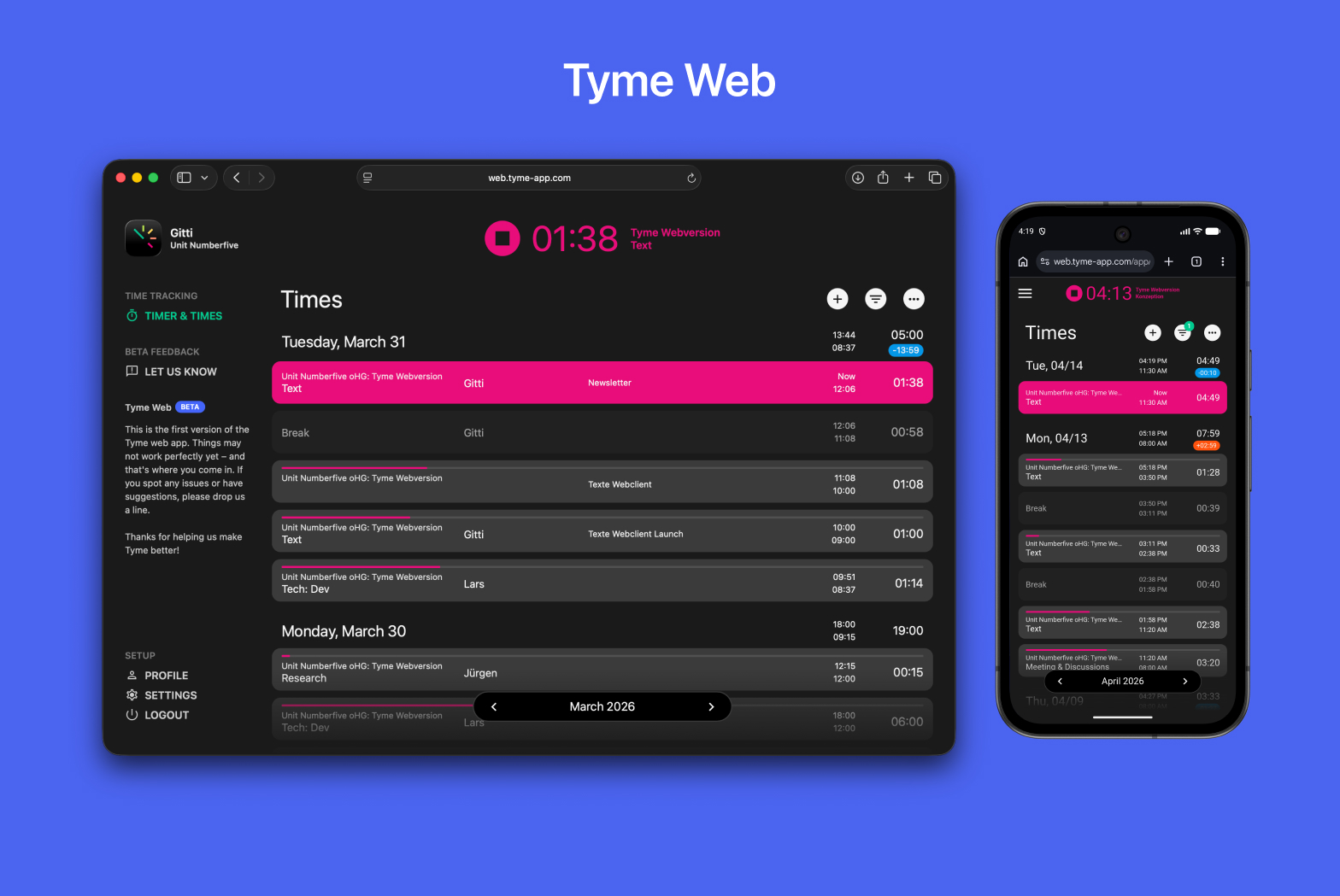 Tyme – time tracking now available on all platforms