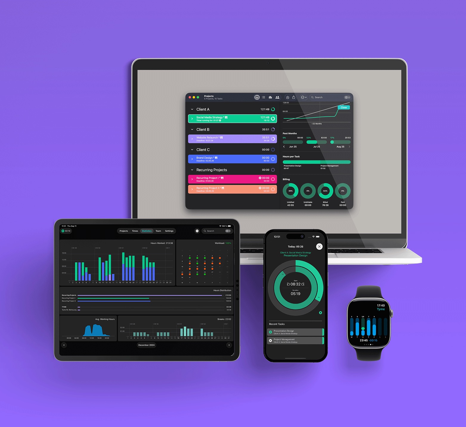 Tyme time tracker app for Mac, iPhone, iPad and Apple Watch Tyme time tracker app for Mac, iPhone, iPad and Apple Watch